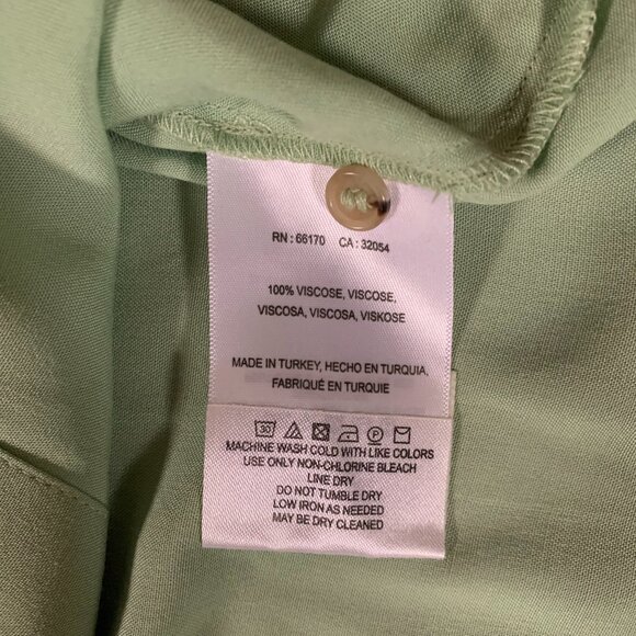 Maeve Anthropologie Sage Green Sandbridge Button Down Medium Tie Front Shirt EUC - Picture 5 of 12